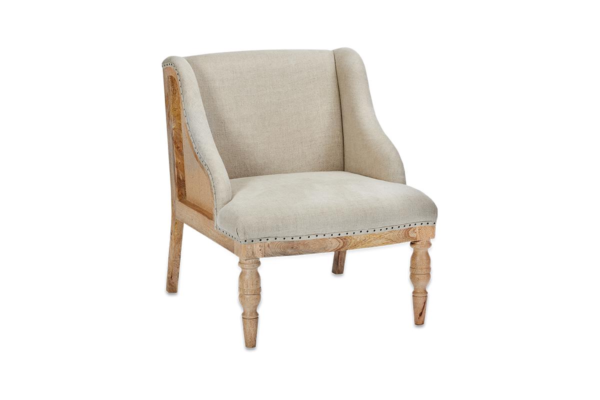 Fauteuil Elbu en lin déstructuré - Pierre