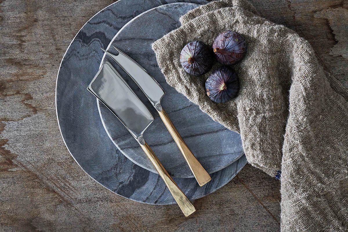 Ensemble de couteaux à fromage Ena - Or brossé (lot de 2)