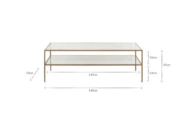 Table basse Nakuru en fer et verre