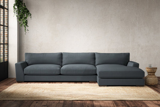 Canapé Guddu Grand avec méridienne droite - Lin Brera Crépuscule