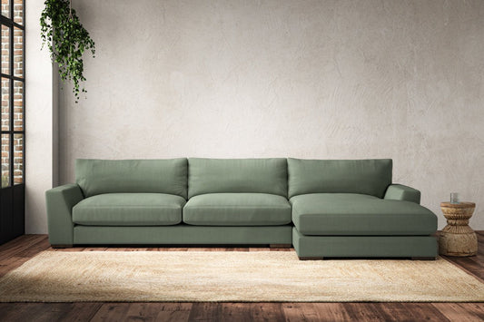 Canapé méridienne Guddu Grand Right Hand Chair - Brera Linen Jade