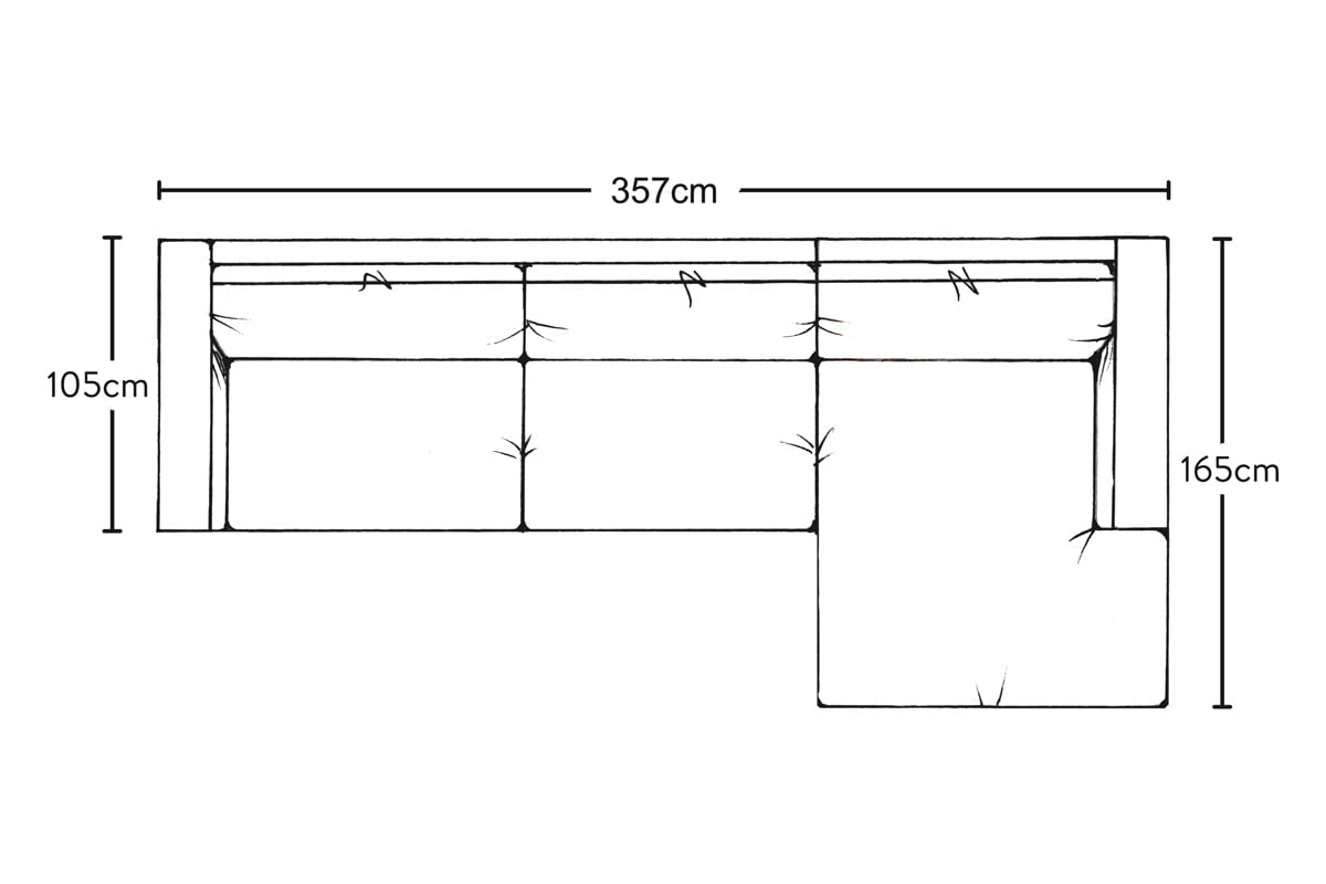 Guddu Grand Canapé Méridienne Droite - Brera Lin Fumé