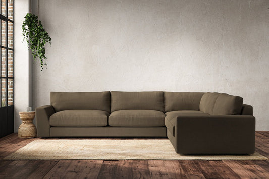 Canapé d'angle droit Guddu Grand - Brera Lin Châtaigne