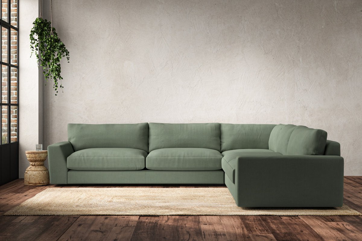 Canapé d'angle droit Guddu Grand - Lin Brera Jade