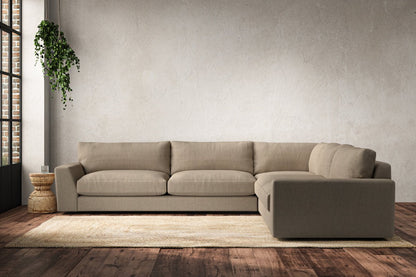 Canapé d'angle droit Guddu Grand - Lin Brera Pebble