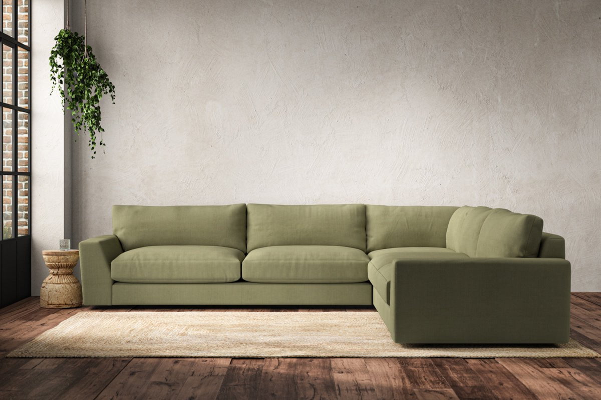Canapé d'angle droit Guddu Grand - Lin Brera Sauge