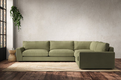 Canapé d'angle droit Guddu Grand - Lin Brera Sauge