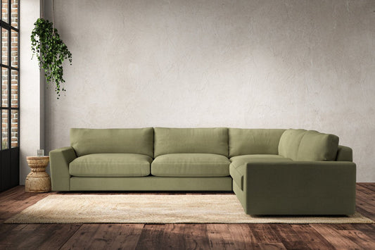 Canapé d'angle droit Guddu Grand - Lin Brera Sauge