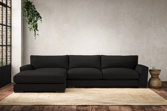 Canapé méridienne gauche Guddu Large - Lin anthracite Brera