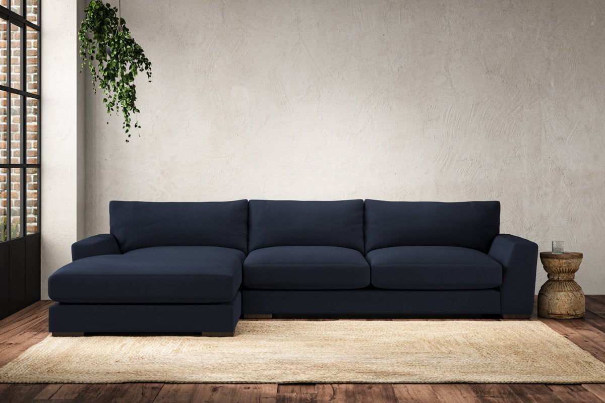 Canapé méridienne gauche Guddu Large - Lin indigo Brera