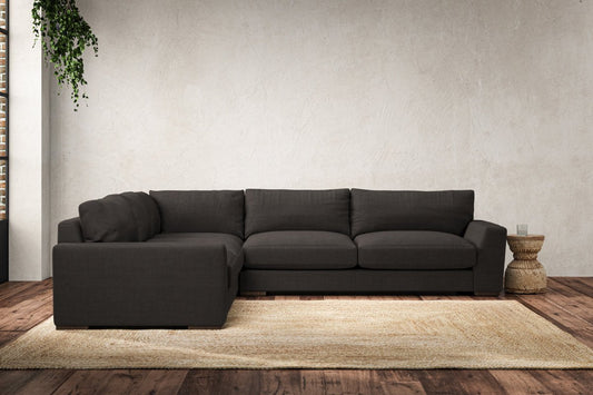 Canapé d'angle gauche Guddu Large - Brera Linen Espresso