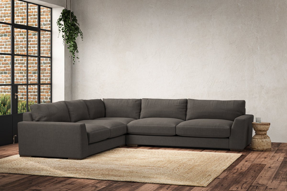 Canapé d'angle gauche Guddu Large - Brera Linen Granite