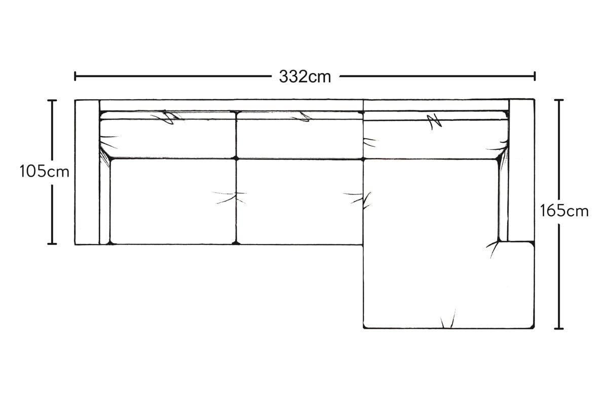 Guddu Grand Canapé Méridienne Droite - Brera Lin Indigo