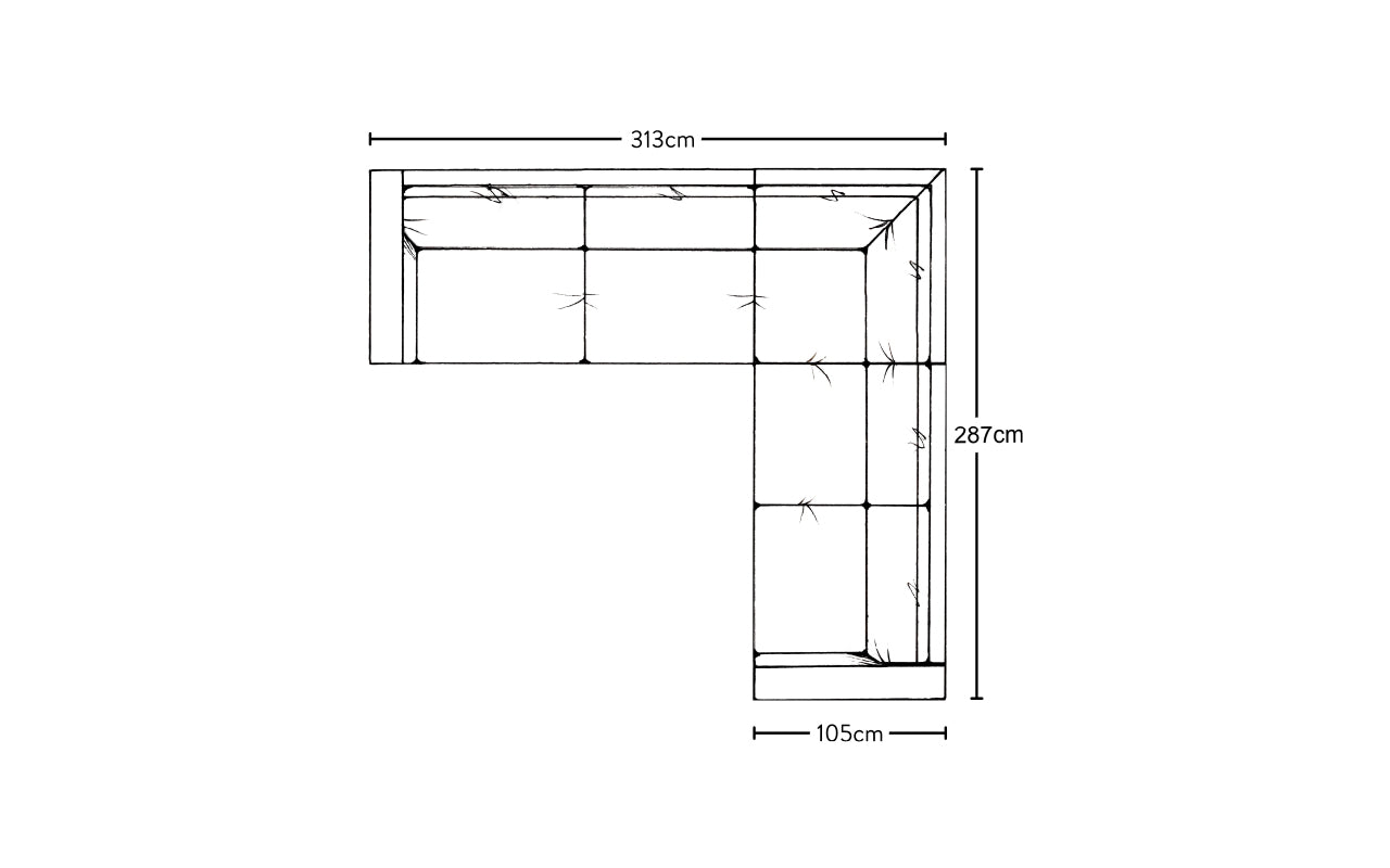 Canapé d'angle droit Guddu Large - Brera Linen Espresso