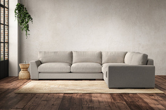 Canapé d'angle droit Guddu Large - Lin Brera Naturel