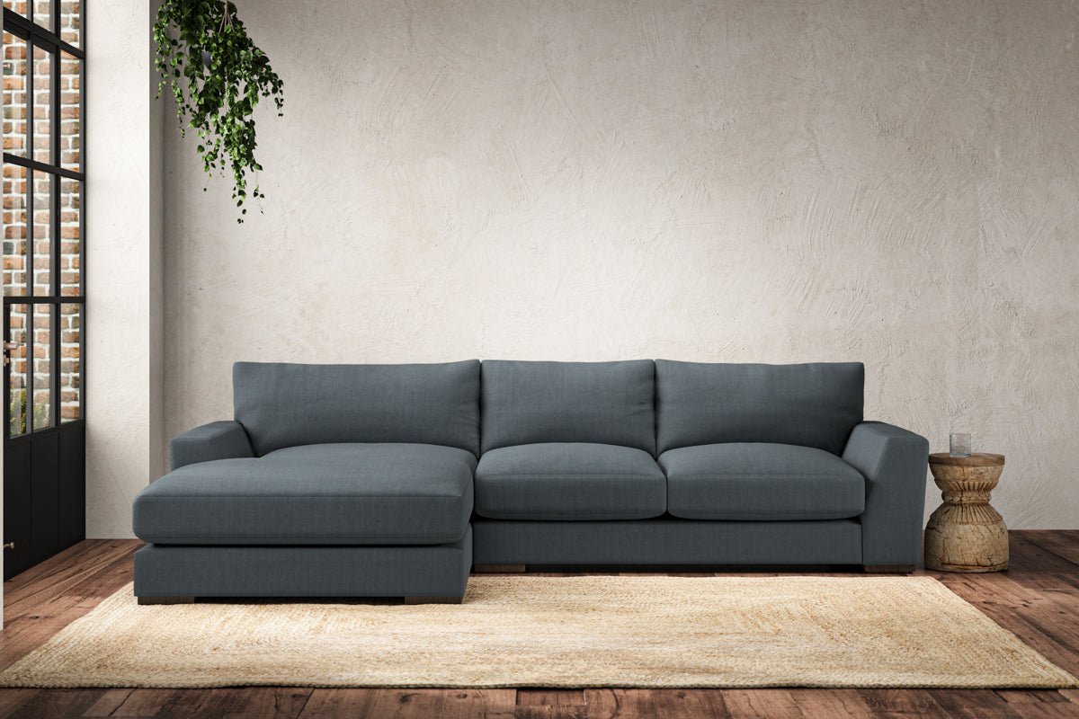 Canapé méridienne Guddu Medium avec accoudoir gauche - Lin Brera Crépuscule