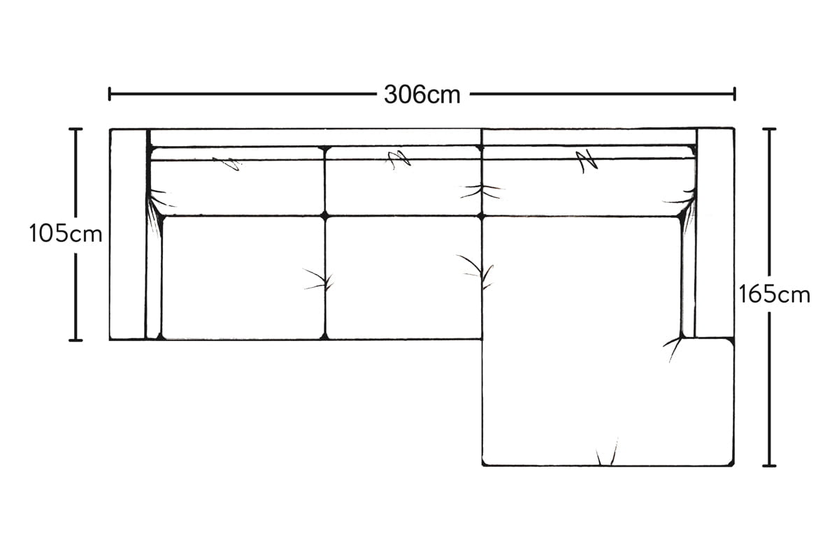Canapé méridienne moyen droit Guddu - Brera Lin Indigo
