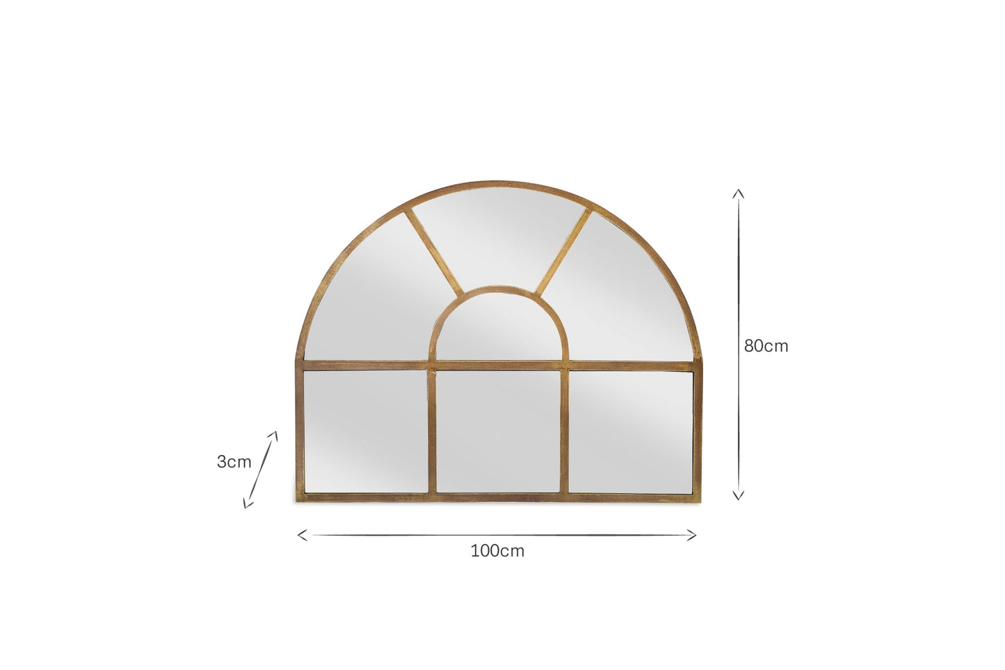 Miroir de cheminée Imoma en fer forgé - Laiton