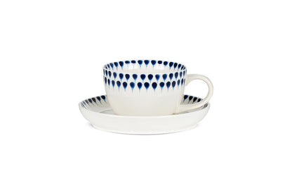 Tasse et soucoupe Indigo Drop - Crème et Indigo
