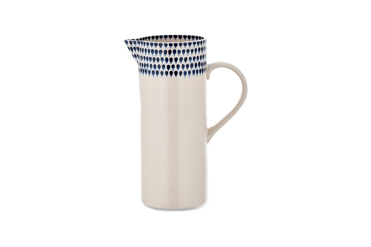 Carafe Indigo Drop - Crème et Indigo - Grand modèle