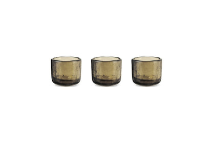 Bougie chauffe-plat Irda Glass - Petit modèle - Brun fumé - Lot de 3