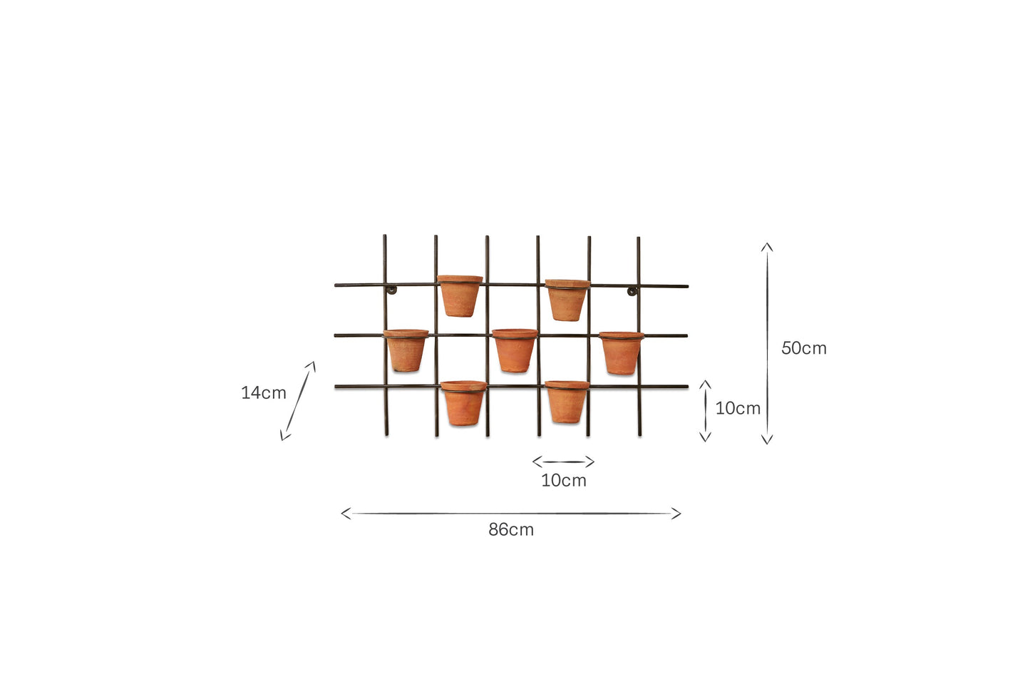 Jardinière murale Jara en terre cuite