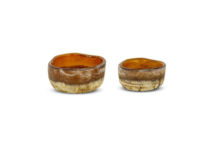 Porte-bougies chauffe-plat Janka - Ambre (Lot de 2)