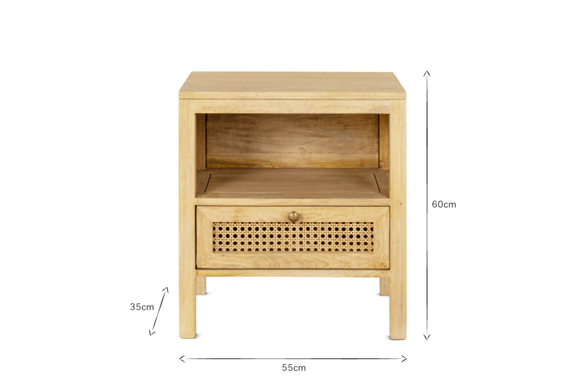 Table de chevet Kanz en bois de manguier