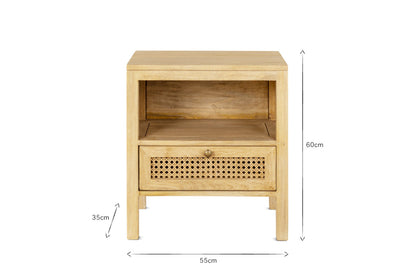 Table de chevet Kanz en bois de manguier