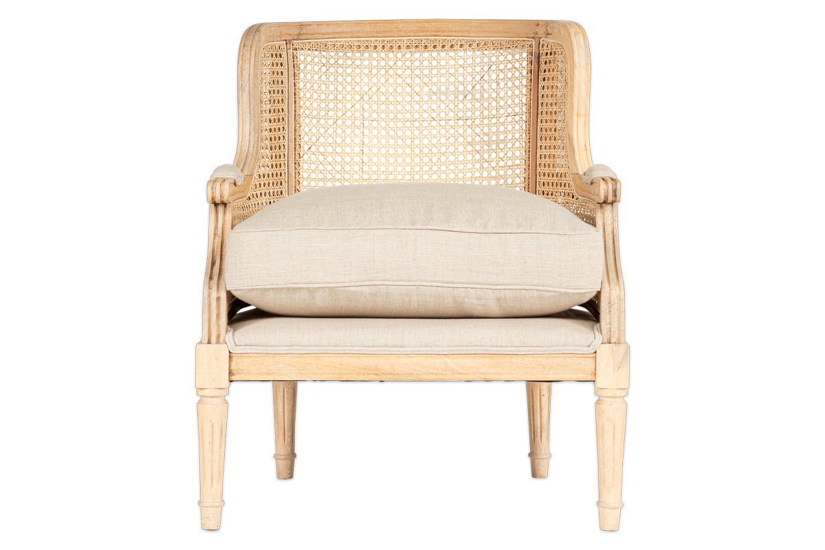Fauteuil Kaziria en rotin et lin - Naturel