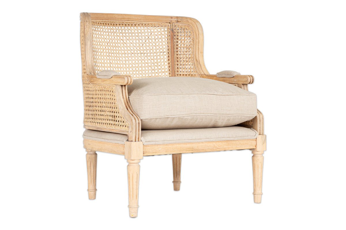 Fauteuil Kaziria en rotin et lin - Naturel