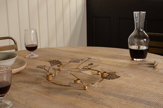 Bougeoir en fer Khamila Leaf