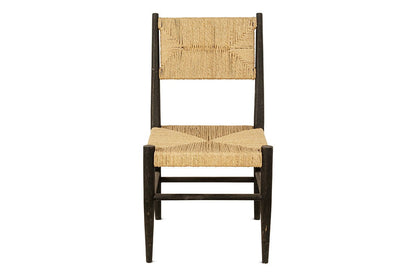 Chaise de salle à manger Lohanda en acacia et herbe de Munja - Anthracite