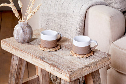 Mug à expresso côtelé Mali - Blanc (Lot de 2)