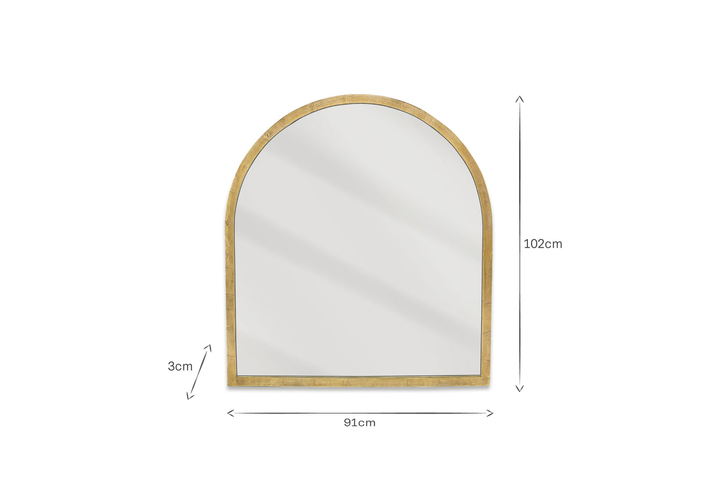 Miroir en arc Murwara - Laiton antique