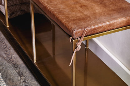 Banc en fer et cuir Mahi