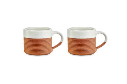 Mug à café côtelé Mali - Blanc (Lot de 2)