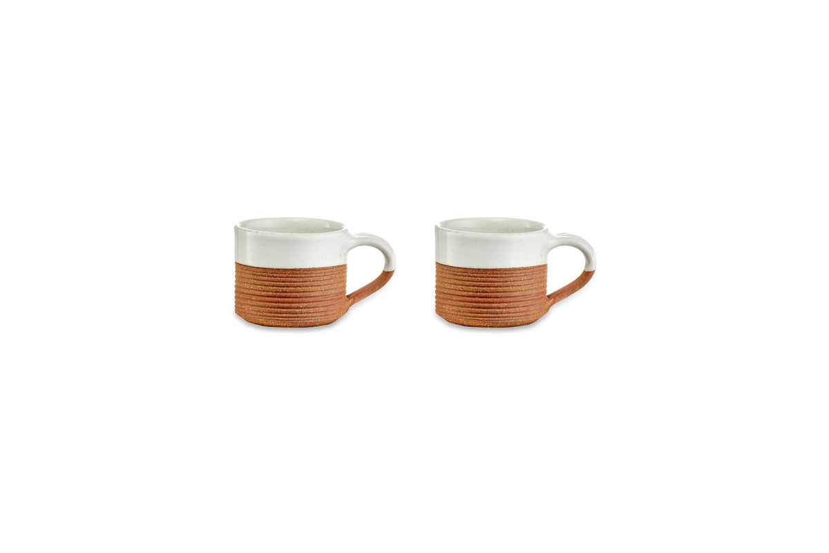 Mug à expresso côtelé Mali - Blanc (Lot de 2)