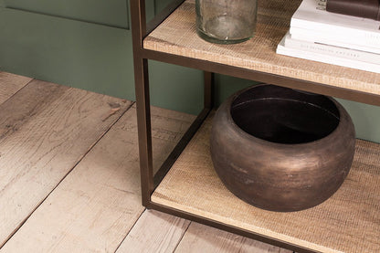 Étagères sur pied Marjori en bois de manguier et fer - Étroites