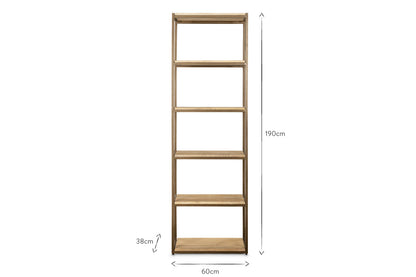 Étagères sur pied Marjori en bois de manguier et fer - Étroites