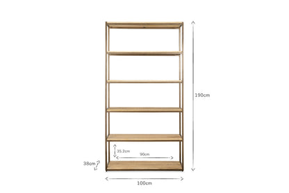 Étagères sur pied Marjori en bois de manguier et fer - Larges