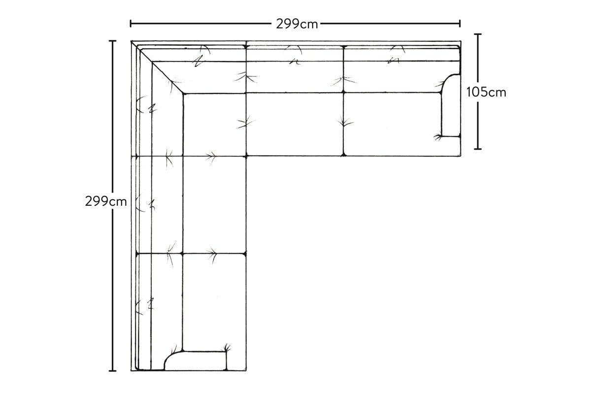 Canapé d'angle Marri Grand - Lin anthracite Brera