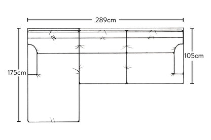 Canapé méridienne Marri Grand avec accoudoir gauche - Lin Brera Pebble