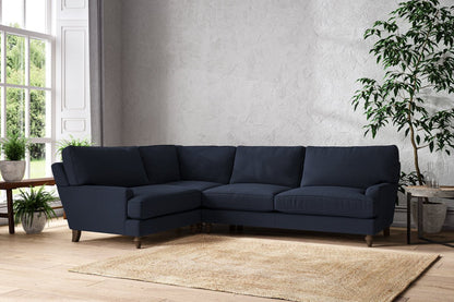 Canapé d'angle gauche Marri Grand - Lin indigo Brera