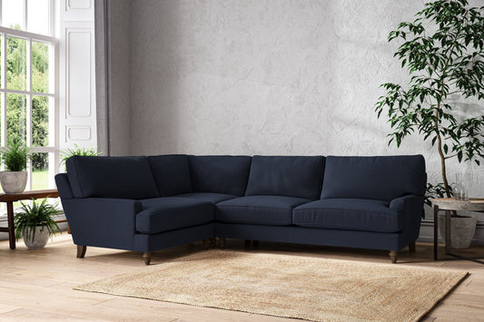 Canapé d'angle gauche Marri Grand - Lin indigo Brera