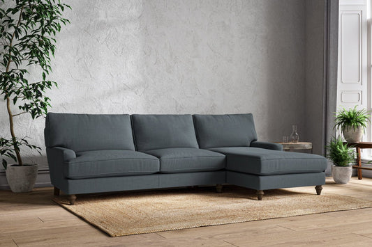 Canapé méridienne Marri Grand avec accoudoir droit - Lin Brera Crépuscule