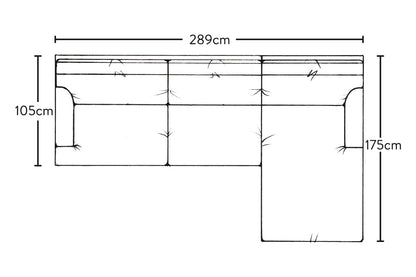 Canapé méridienne Marri Grand (droite) - Lin Brera Espresso