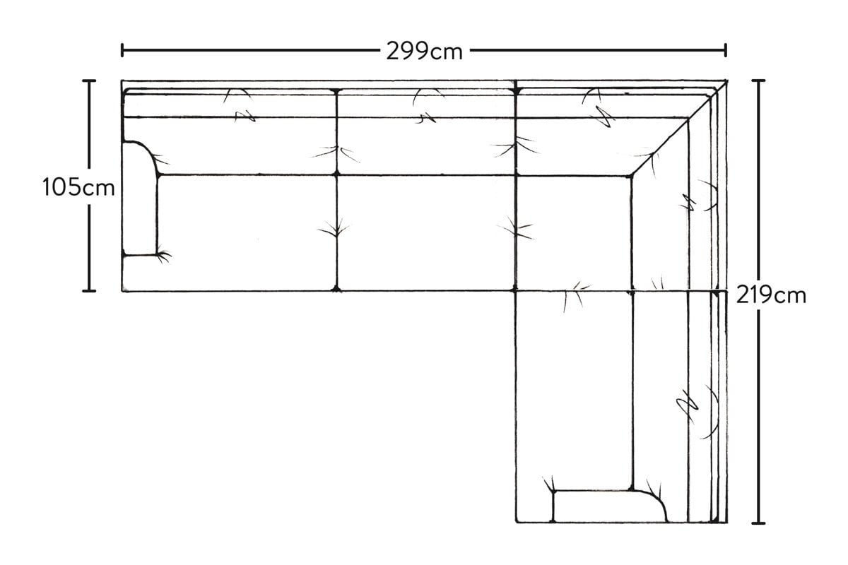 Canapé d'angle droit Marri Grand - Lin Brera Sauge