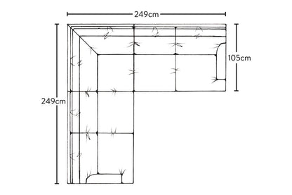 Canapé d'angle Marri grand format - Lin Brera Sauge