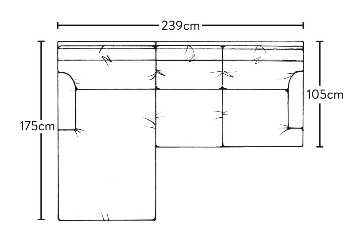 Canapé méridienne gauche Marri Large - Lin Brera Châtaigne